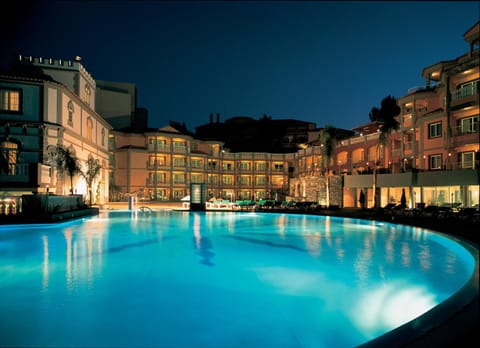 Night, View (from property/room), Swimming pool