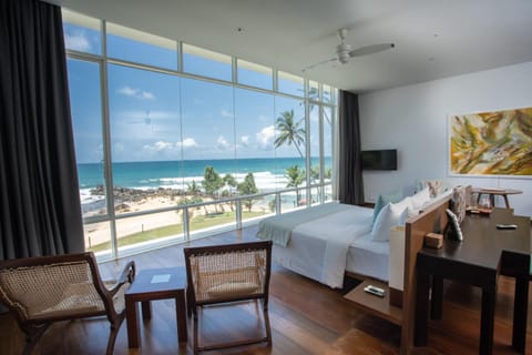 Seating area, Bedroom, Pool view, Sea view