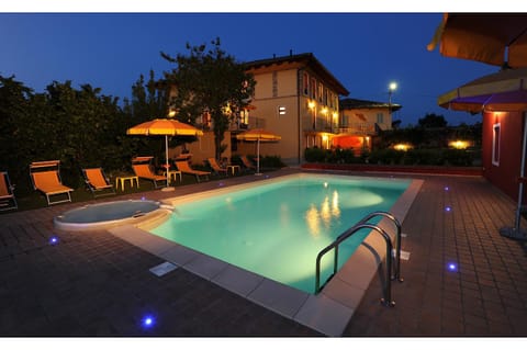 Property building, Night, Pool view, Swimming pool, Swimming pool