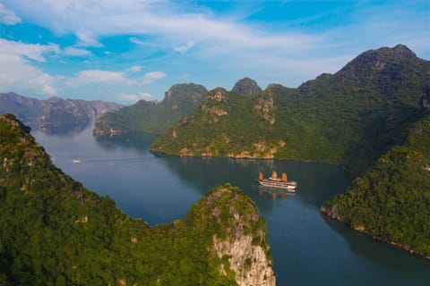 Peony Cruises Docked boat in Laos
