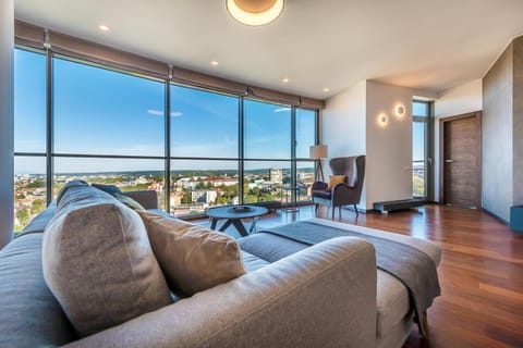 Living room, Seating area, City view