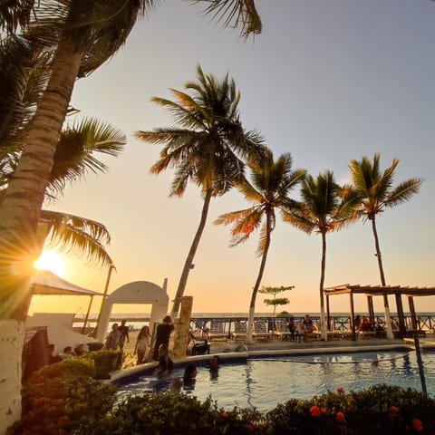 Swimming pool, Sunset