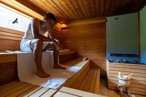 People, Sauna, group of guests, towels