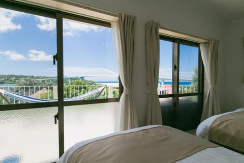 Bed, Bedroom, Sea view