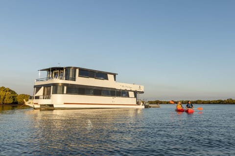 Coomera Houseboats Docked boat in Hope Island