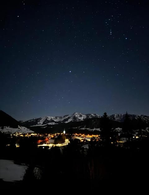 Night, Natural landscape, City view, Mountain view