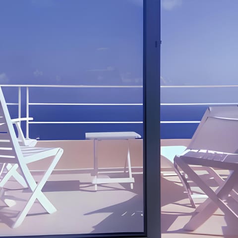 Patio, Day, View (from property/room), Balcony/Terrace, Sea view, sunbed