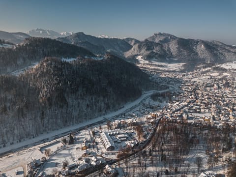 Natural landscape, Bird's eye view, Winter, Mountain view