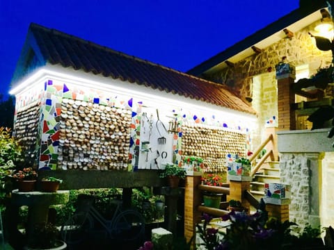 Property building, Night, Garden