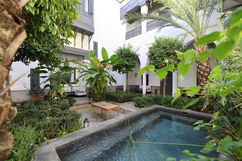 Property building, Patio, Garden, Swimming pool