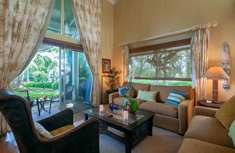 Living room, Seating area, Garden view