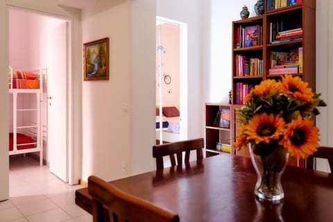 Library, Living room, Dining area