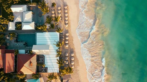 Property building, Restaurant/places to eat, Natural landscape, Bird's eye view, View (from property/room), Lounge or bar, Beach, Sea view, Swimming pool, Breakfast