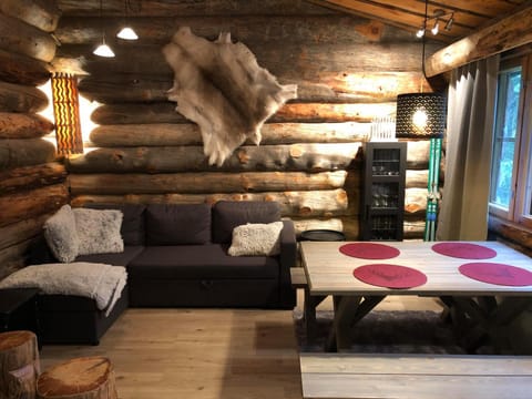 Bed, Living room, Dining area