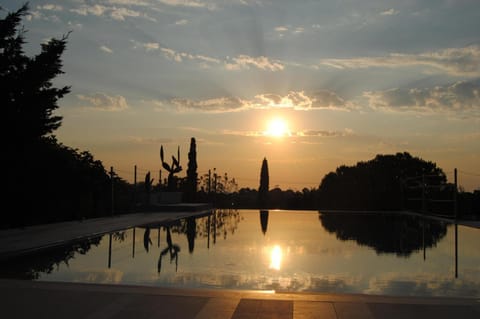 Swimming pool, Sunset