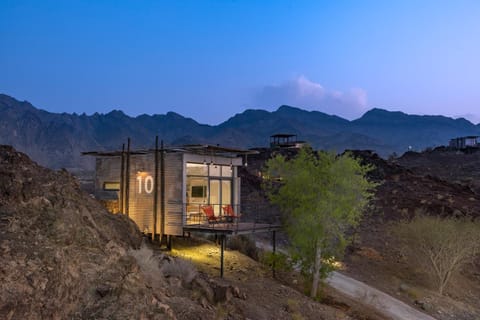 Property building, Night, Natural landscape, View (from property/room), Mountain view