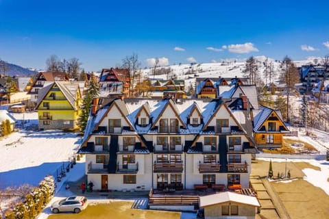 Property building, Neighbourhood, Natural landscape, Bird's eye view, Winter, Parking