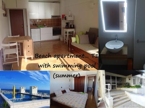 Beach apartment... T1 with swimming pool (summer) Condo in Costa da Caparica