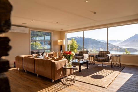 Natural landscape, Living room, Seating area, Lake view, Mountain view