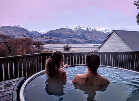 Hot Tub, Mountain view, Sunset