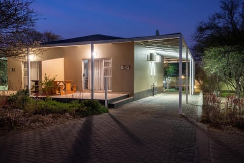 Property building, Night, Garden, Garden view