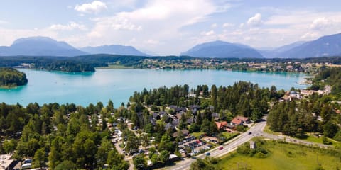 Natural landscape, Bird's eye view, Lake view, Mountain view