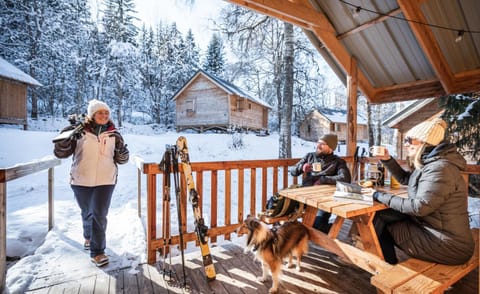 Patio, People, Winter