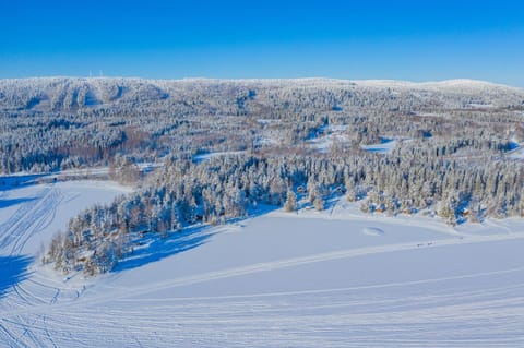 Property building, Bird's eye view, Winter, Skiing