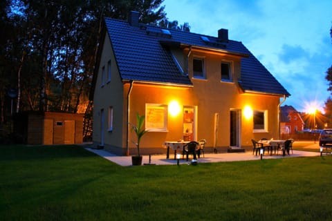 Property building, Night, Garden