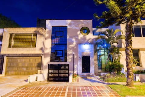 Property building, Night, Garden