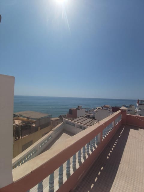 Property building, View (from property/room), Balcony/Terrace, Beach, Sea view, sunbed