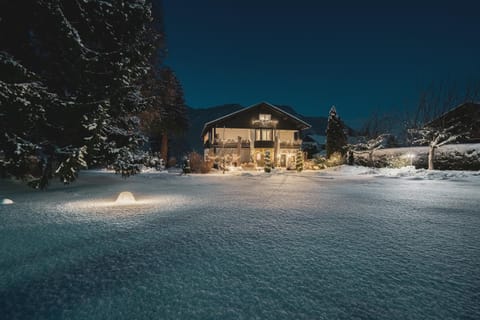 Property building, Winter, Garden, Mountain view