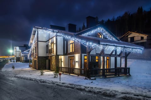 Property building, Winter, group of guests