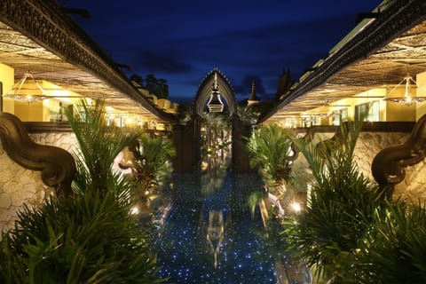 Night, Pool view, Swimming pool