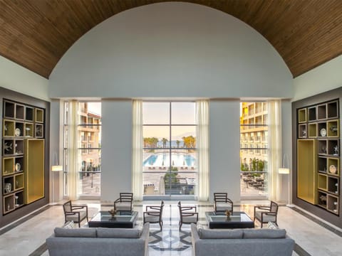 Lobby or reception, Seating area, Pool view
