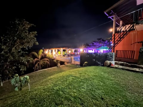 Property building, Night, Garden, Garden view