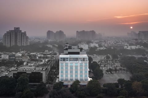 Property building, Bird's eye view, Sunset