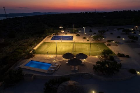 Natural landscape, Tennis court, Pool view, Swimming pool, Sunrise, Sunset