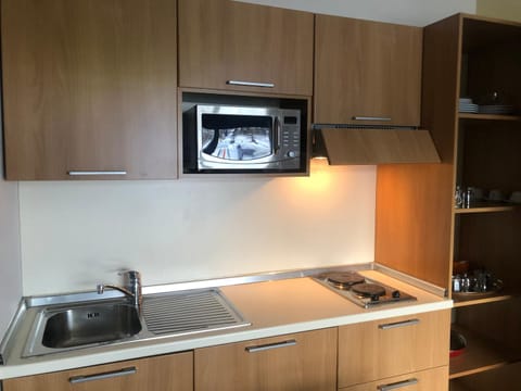 Kitchen or kitchenette, minibar, stove