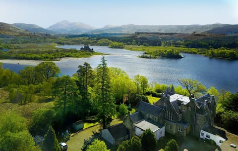 Nearby landmark, Natural landscape, Bird's eye view, Lake view, Mountain view