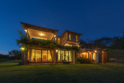 Property building, Night, Garden