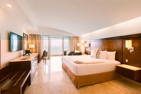 Bed, Sea view