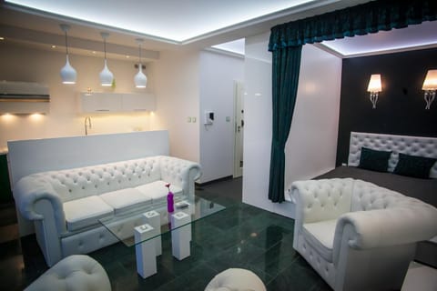 Bed, Living room, Photo of the whole room, Seating area