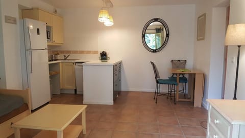 Kitchen or kitchenette, Living room, Dining area, Garden view