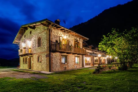 Property building, Night, Garden, Garden view