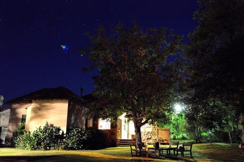 Property building, Night, Garden, Garden view