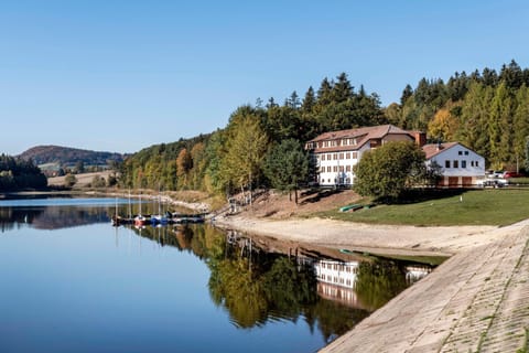 Property building, Natural landscape, Lake view