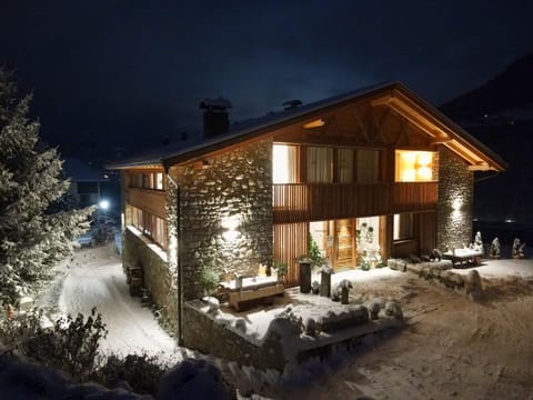 Property building, Night, Winter