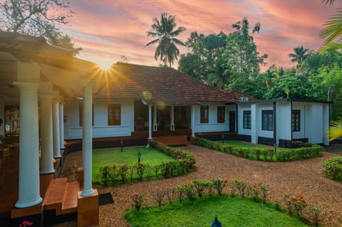 Property building, Garden view, Sunset