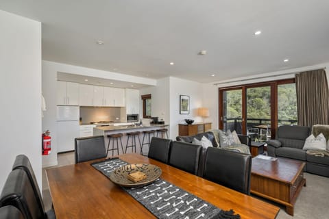 Elevation 2 bedroom with guest room gas fire and mountain views Apartment in Thredbo